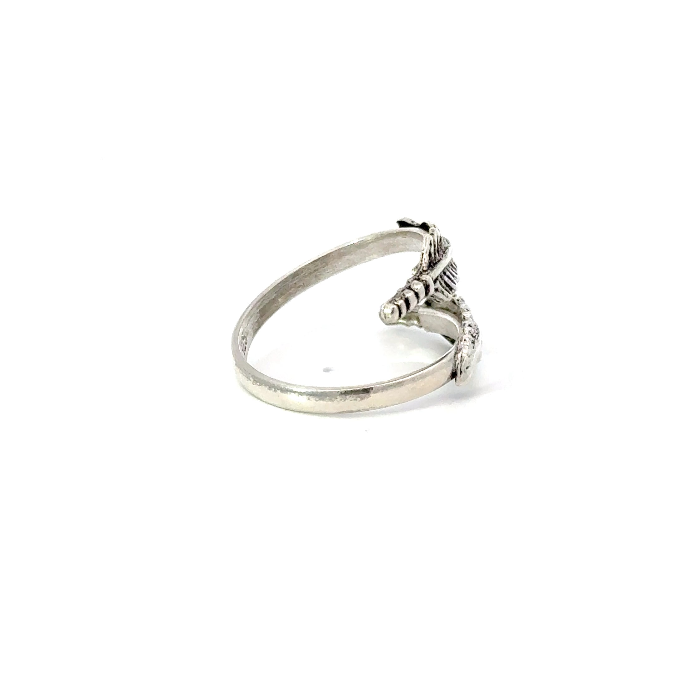 Sterling silver double feather ring