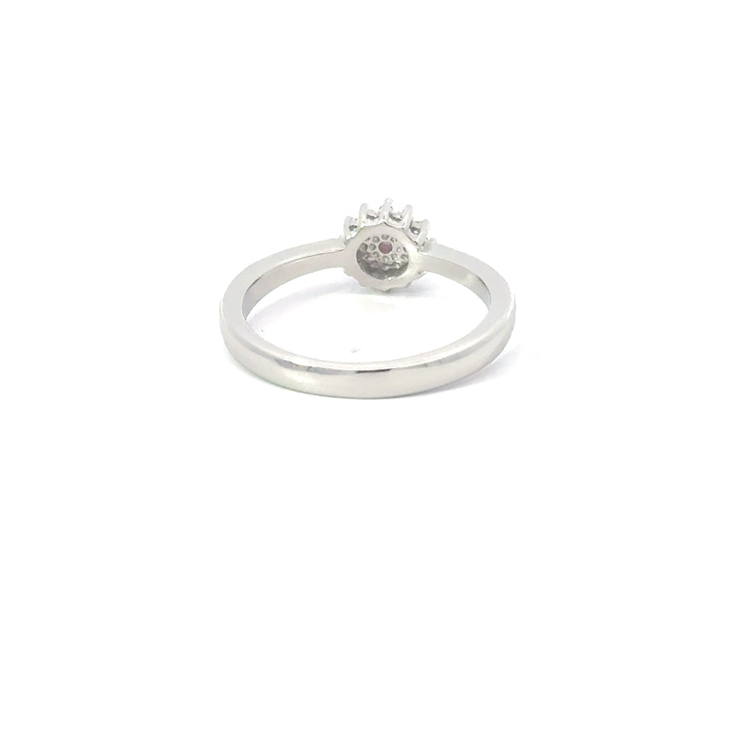Light Blue Lab Opal Cubic Zirconia Sterling Silver Ring