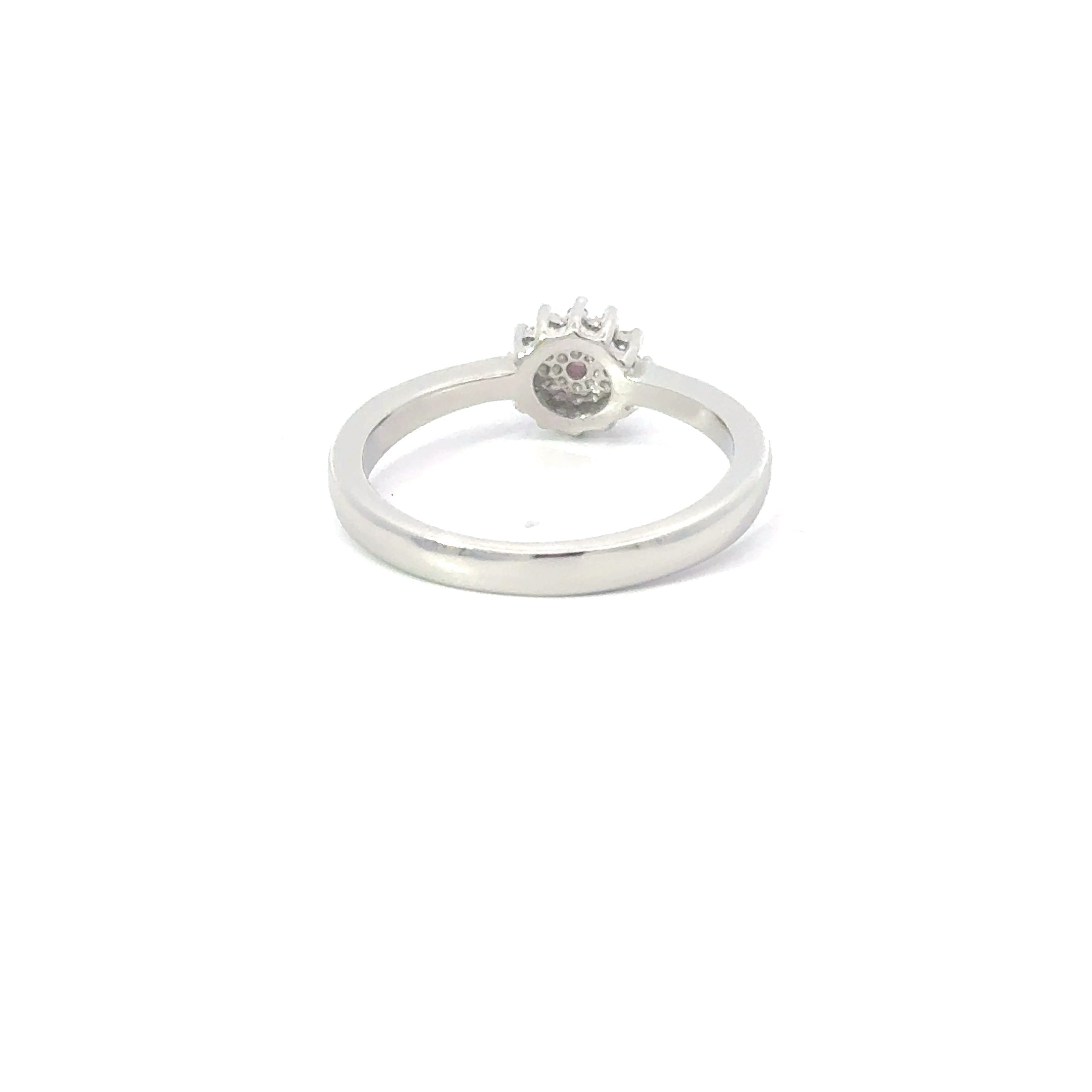 Light Blue Lab Opal Cubic Zirconia Sterling Silver Ring