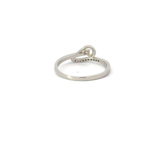 WHITE CUBIC ZIRCONIA STERLING SILVER RING (WAVE)