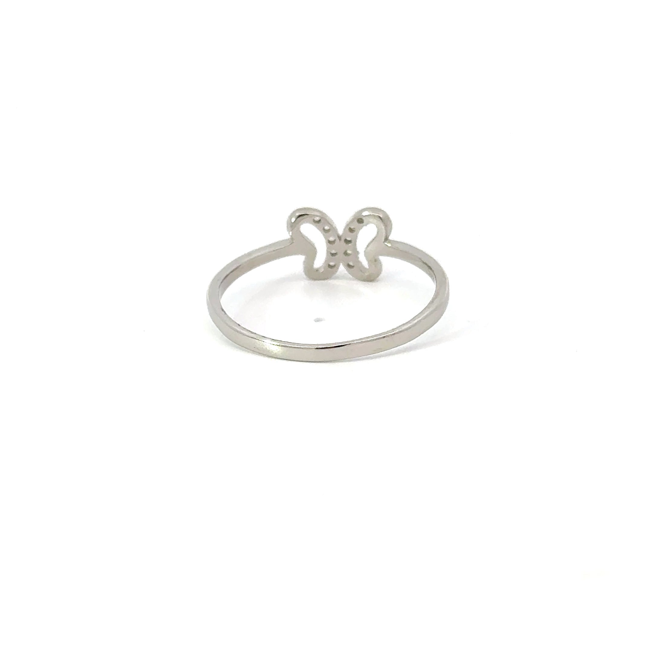 BUTTERFLY WHITE CUBIC ZIRCONIA STERLING SILVER RING