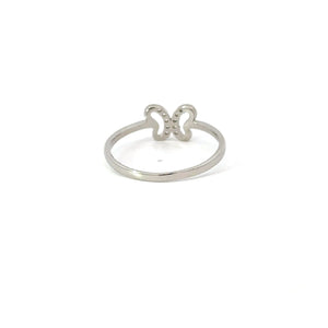 WHITE CUBIC ZIRCONIA STERLING SILVER RING (BUTTERFLY)