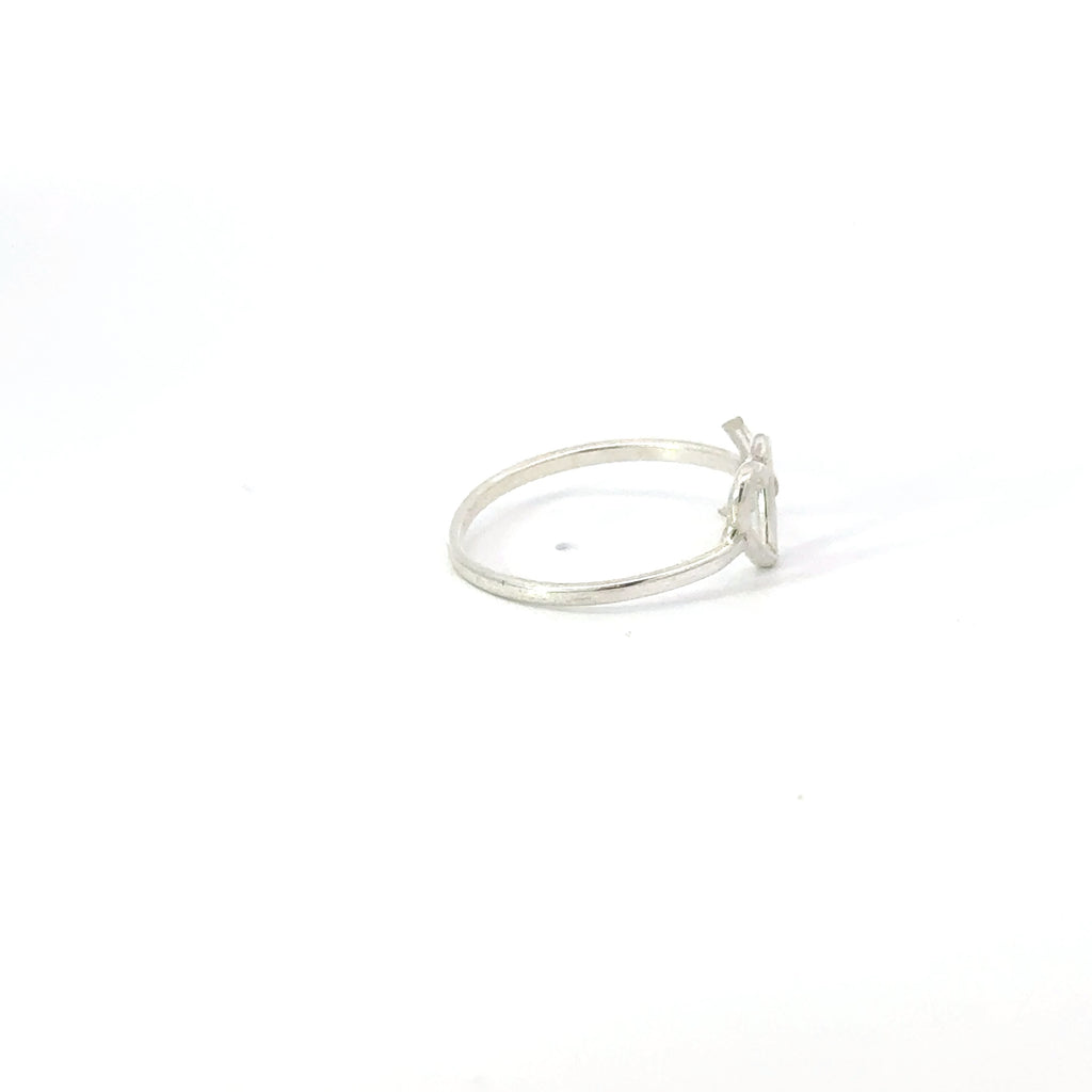 Heart and arrow sterling silver ring
