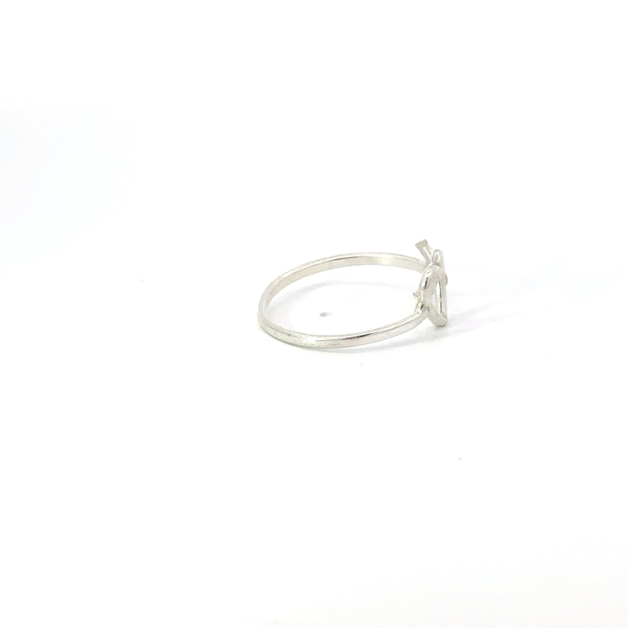 Heart and arrow sterling silver ring