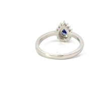 Load image into Gallery viewer, TANZANITE CUBIC ZIRCONIA STERLING SILVER RING (TEARDROP)