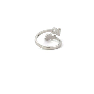 WHITE CUBIC ZIRCONIA STERLING SILVER RING (LOVE)