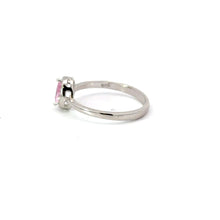 Load image into Gallery viewer, PINK SAPPHIRE CUBIC ZIRCONIA STERLING SILVER RING (TEARDROP)