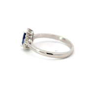 Load image into Gallery viewer, TANZANITE CUBIC ZIRCONIA STERLING SILVER RING (TEARDROP)