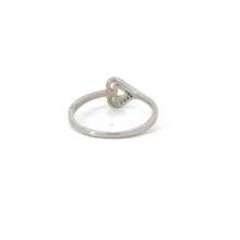 Load image into Gallery viewer, WHITE CUBIC ZIRCONIA STERLING SILVER RING (HEARTS)