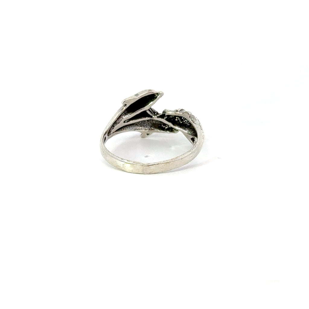 Sterling silver three dolphins ring