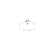 Load image into Gallery viewer, AQUAMARINE CUBIC ZIRCONIA STERLING SILVER RING (HEART)