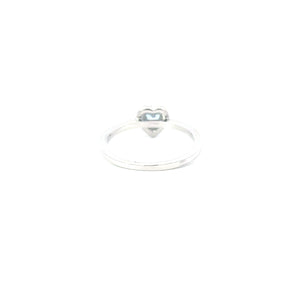 AQUAMARINE CUBIC ZIRCONIA STERLING SILVER RING (HEART)