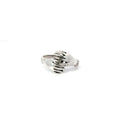 Sterling silver hugging hands ring