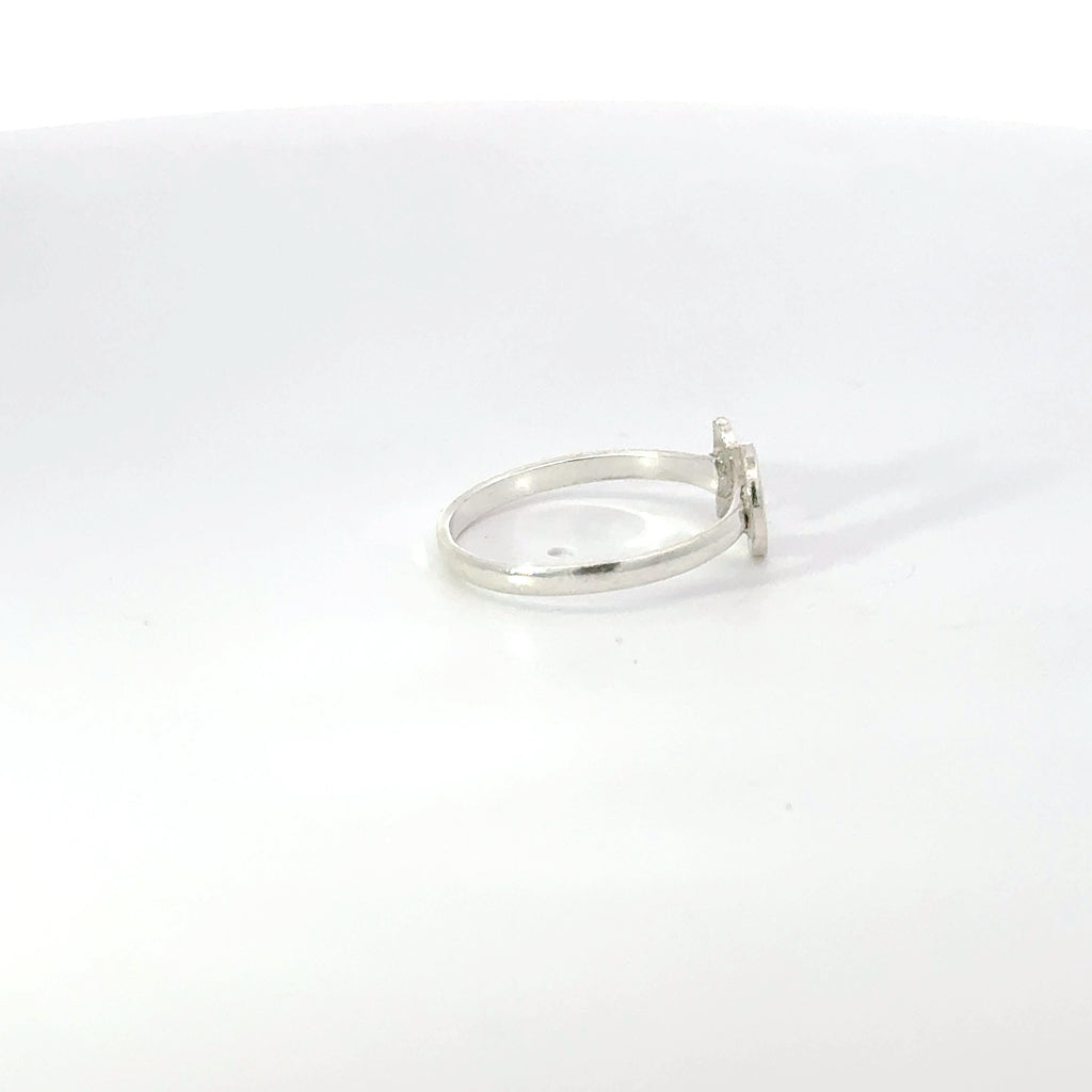 MOON AND STAR STERLING SILVER RING