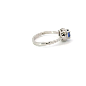 TANZANITE CUBIC ZIRCONIA STERLING SILVER RING (ROUND)