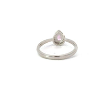 Load image into Gallery viewer, PINK SAPPHIRE CUBIC ZIRCONIA STERLING SILVER RING (TEARDROP)