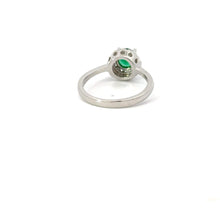 Load image into Gallery viewer, EMERALD GREEN CUBIC ZIRCONIA STERLING SILVER RING (ROUND)