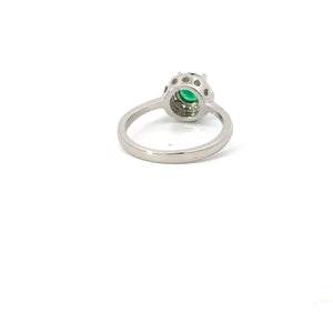 EMERALD GREEN CUBIC ZIRCONIA STERLING SILVER RING (ROUND)