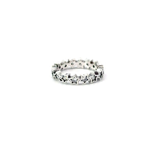 WHITE CUBIC ZIRCONIA STERLING SILVER RING (STAR)