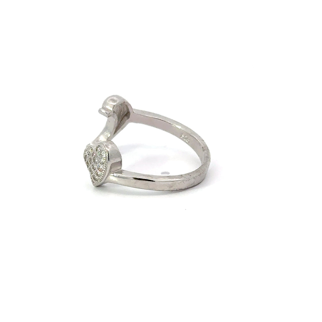 CUBIC ZIRCONIA STERLING SILVER RING (DOLPHIN)