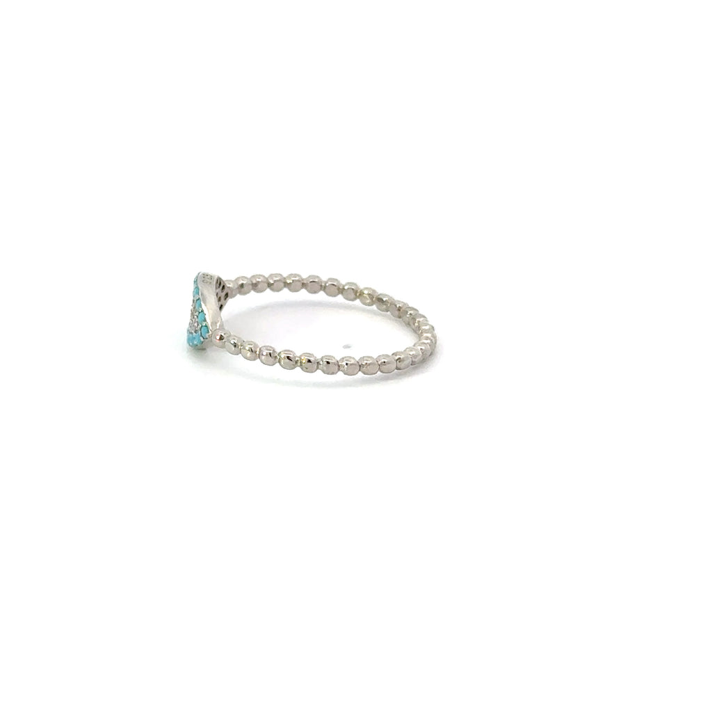 Turquoise Evil Eye Ring With Cubic Zirconia