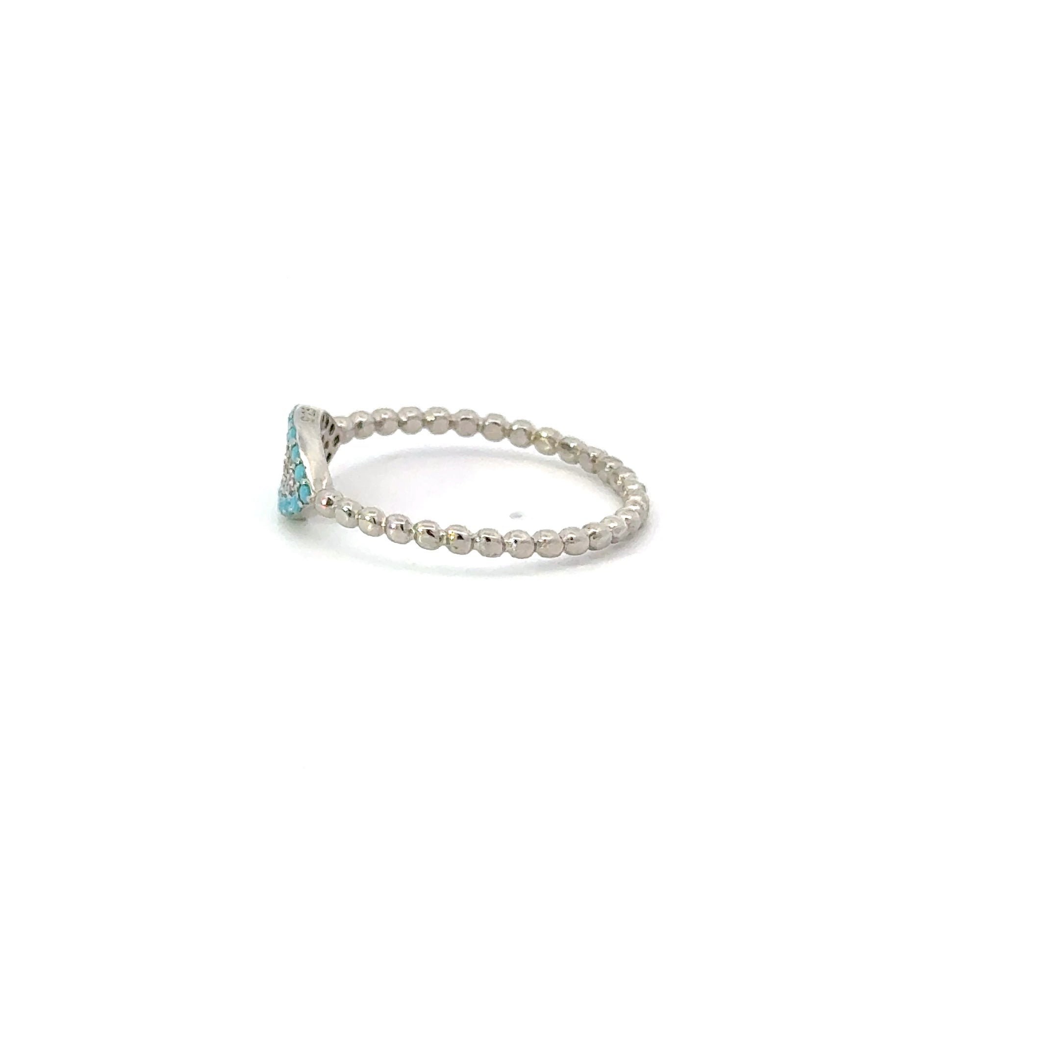 Turquoise Evil Eye Ring With Cubic Zirconia