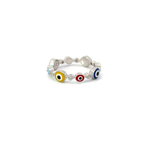 MULTICOLORED EVIL EYE RING