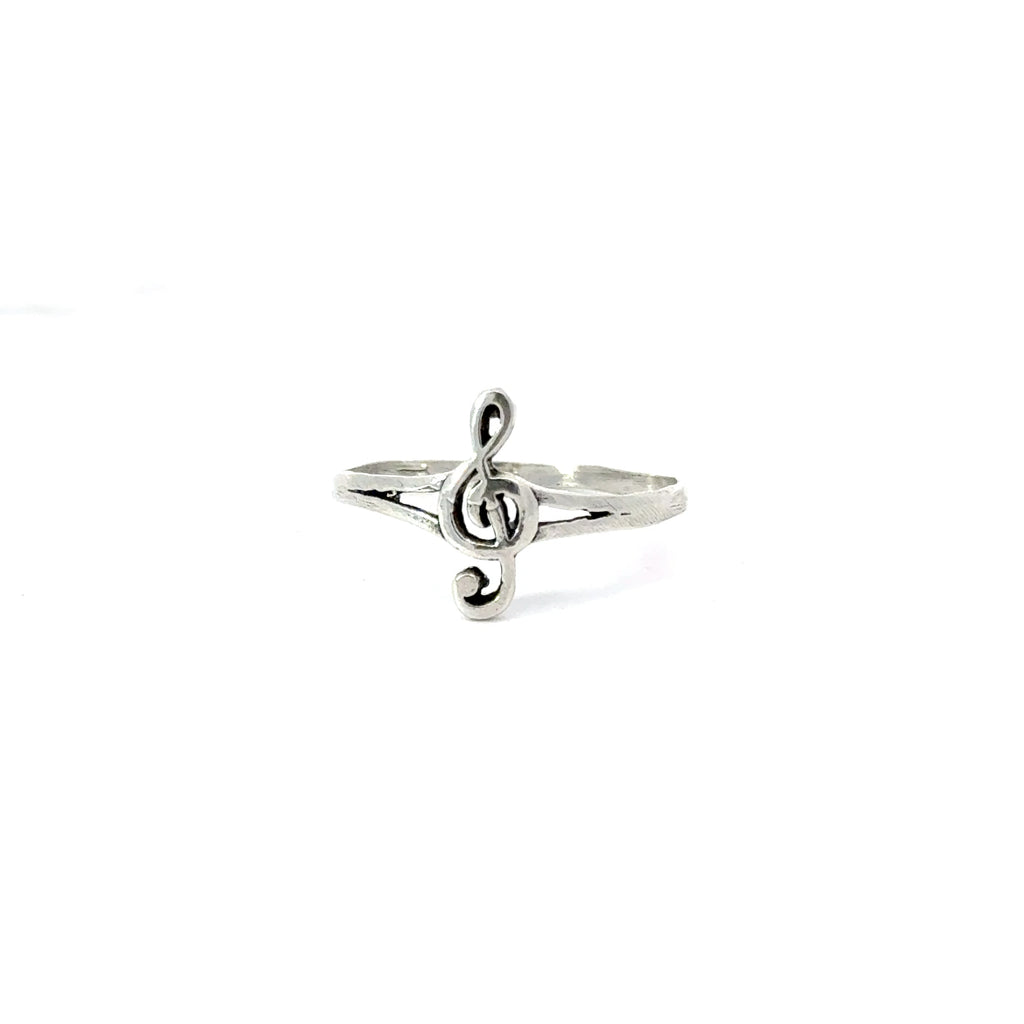 TREBLE CLEF STERLING SILVER RING