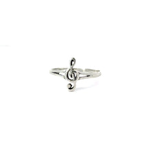 Load image into Gallery viewer, TREBLE CLEF STERLING SILVER RING