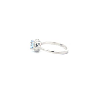 Load image into Gallery viewer, AQUAMARINE CUBIC ZIRCONIA STERLING SILVER RING (ROUND)