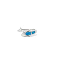 Blue lab opal dolphin sterling silver ring