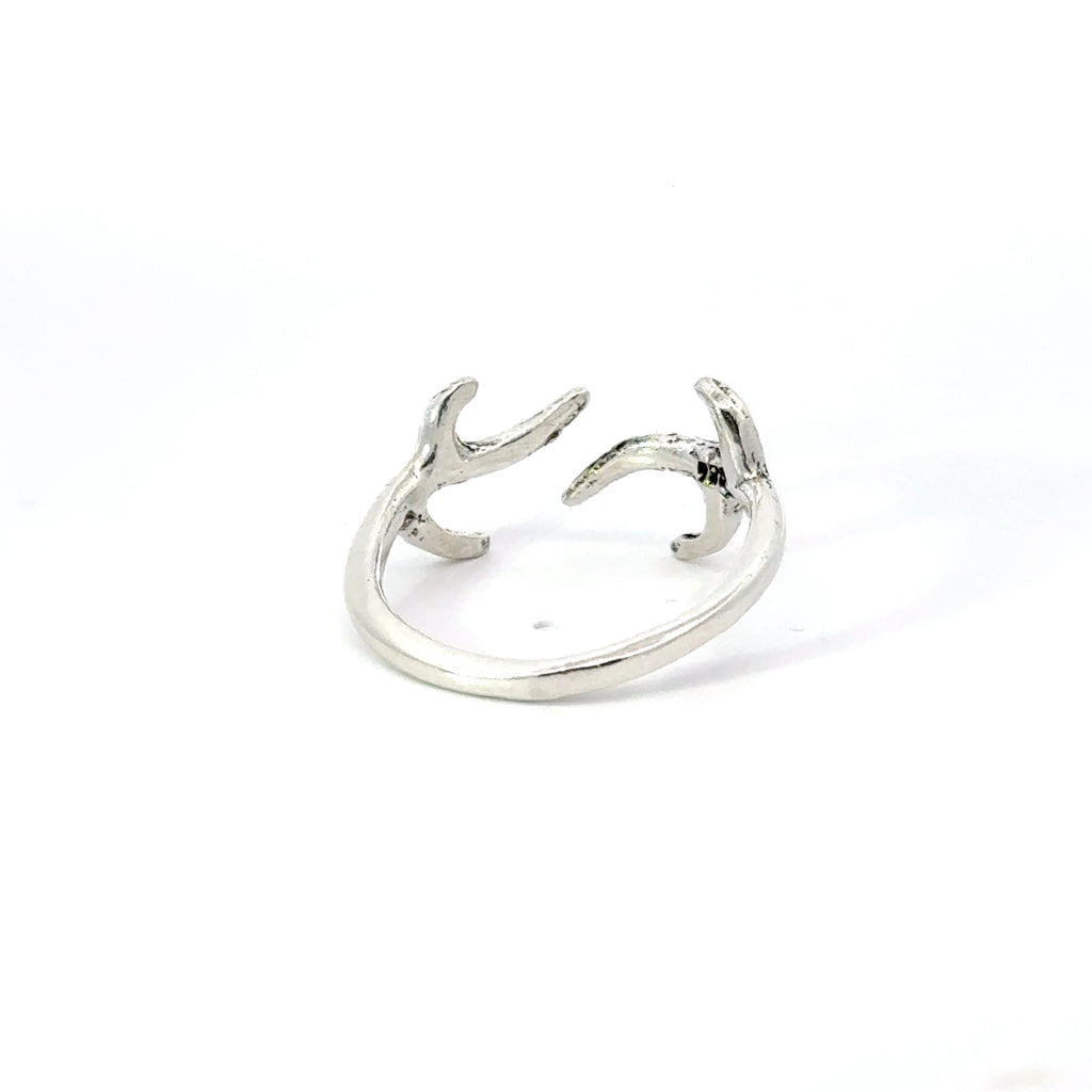 Sterling silver deer antler ring