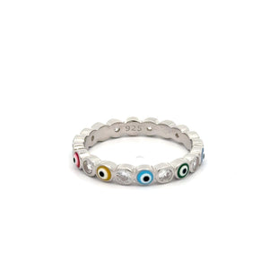 MULTICOLORED EVIL EYE RING