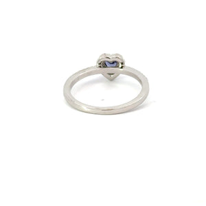 TANZANITE CUBIC ZIRCONIA STERLING SILVER RING (HEART)