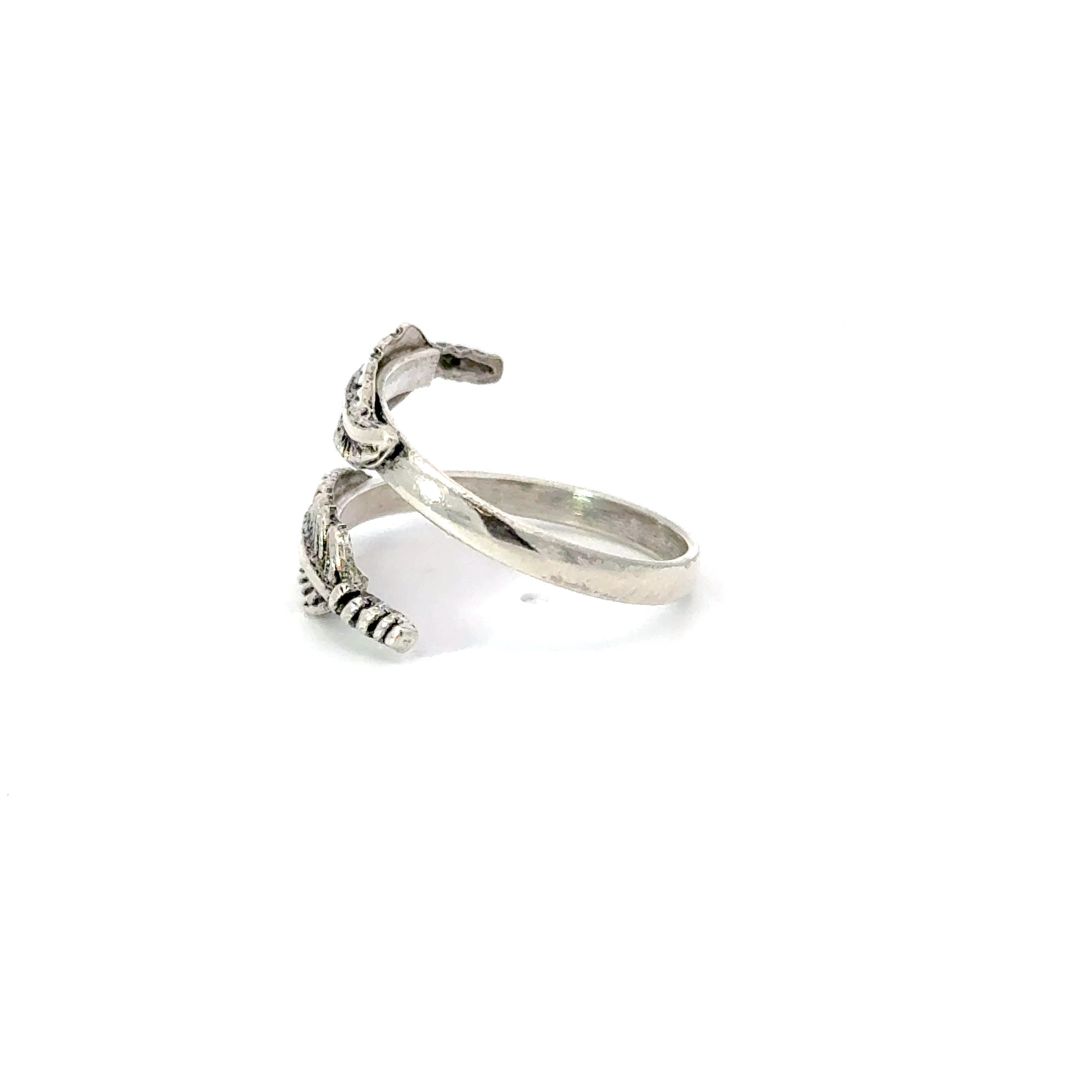 Sterling silver double feather ring