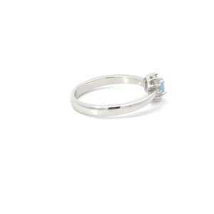 BLUE LAB OPAL STERLING SILVER RING (ROUND)