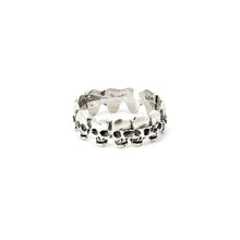 Load image into Gallery viewer, SKULL BAND STERLING SILVER RING