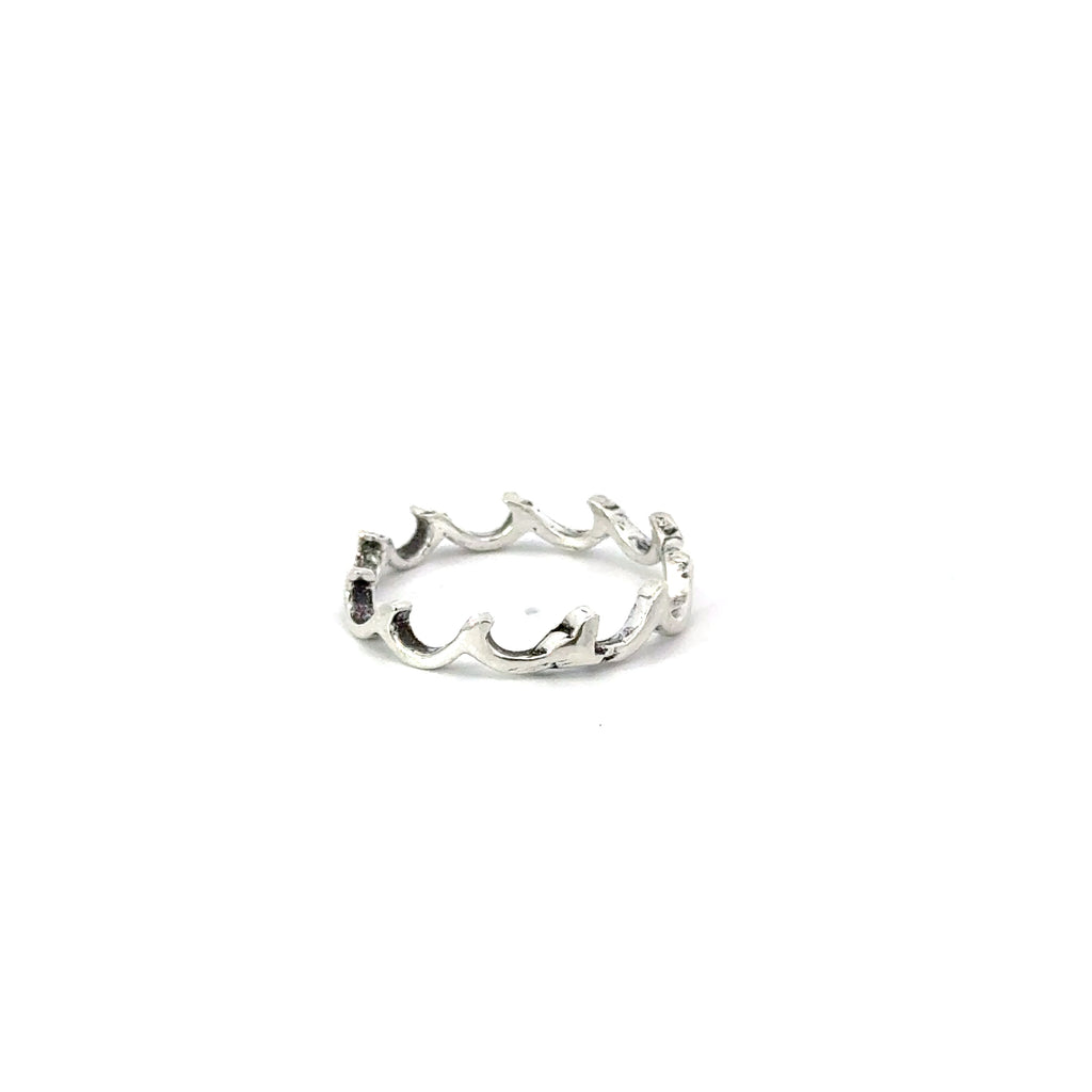 Sterling silver wave ring