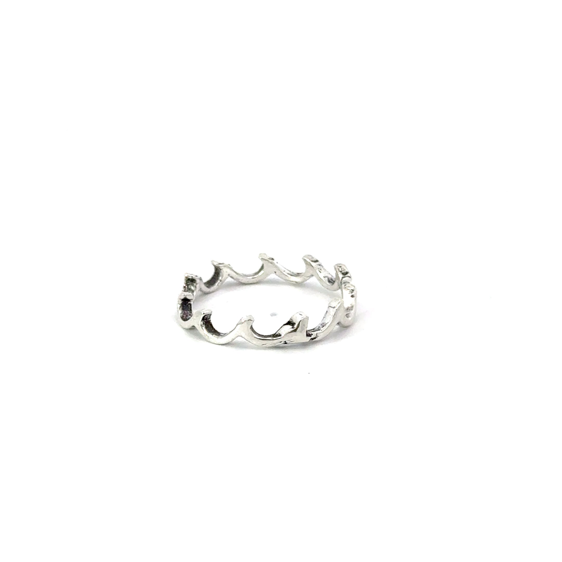 Sterling silver wave ring