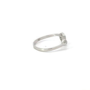 WHITE CUBIC ZIRCONIA STERLING SILVER RING (MUSICAL NOTE)