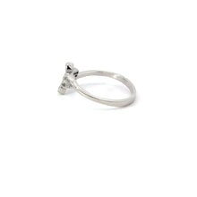 Load image into Gallery viewer, WHITE CUBIC ZIRCONIA STERLING SILVER RING (MUSICAL NOTES)