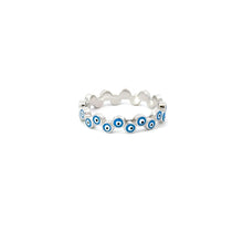 Load image into Gallery viewer, LIGHT BLUE EVIL EYE RING