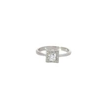 Load image into Gallery viewer, WHITE CUBIC ZIRCONIA STERLING SILVER SOLITAIRE ENGAGEMENT/WEDDING RING (PRINCESS)