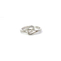 WHITE CUBIC ZIRCONIA STERLING SILVER RING (WAVE)