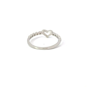 CUBIC ZIRCONIA STERLING SILVER RING (HEART)