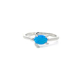 Blue turtle lab opal sterling silver ring