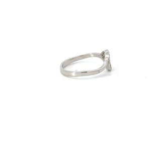 WHITE CUBIC ZIRCONIA STERLING SILVER RING (WAVE)