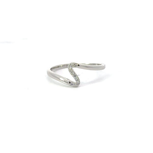 WHITE CUBIC ZIRCONIA STERLING SILVER RING (WAVE)