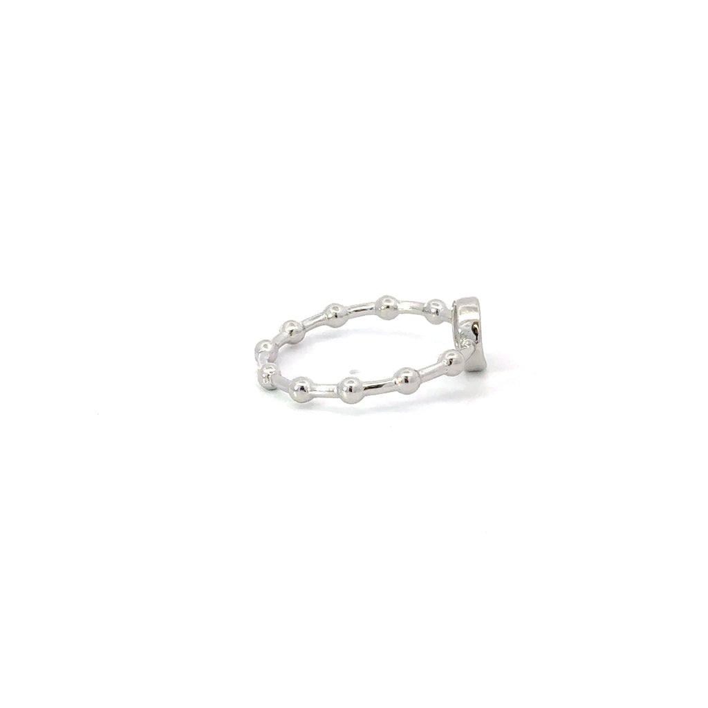 CROSS CIRCLE CUBIC ZIRCONIA STERLING SILVER RING