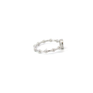 WHITE CUBIC ZIRCONIA STERLING SILVER RING (CROSS)